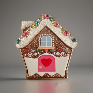 Embellished Gingerbread House Pin Brooch by Holiday Time